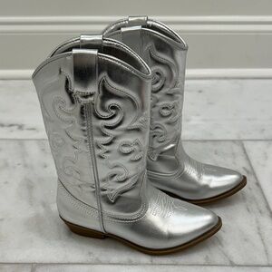 Silver Western-Style Girl’s Boots